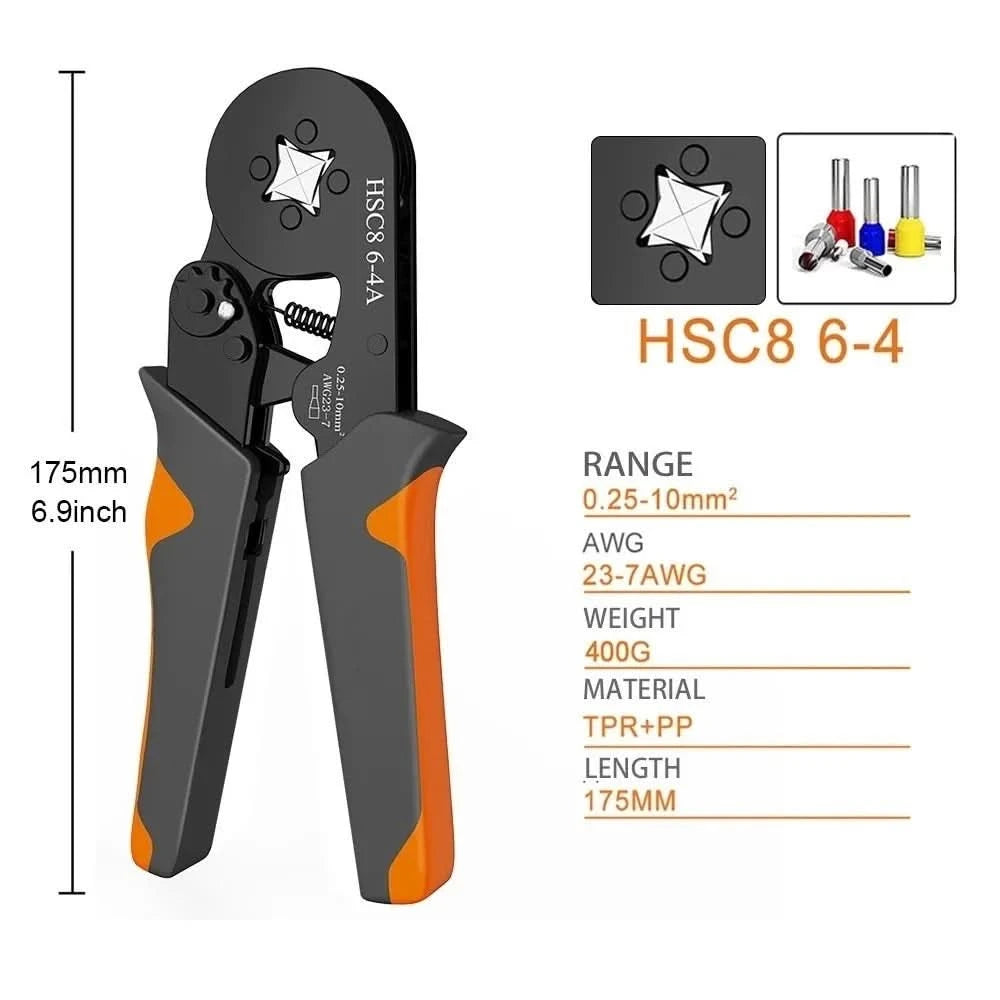 Crimping Ppliers Kit + 1300 Terminal Lands + 0,25 Pealer Up to 10mm ²