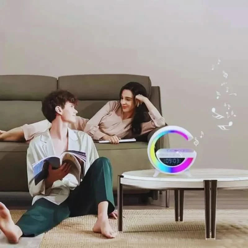 G-speaker Smart Station - Intelligente Bluetooth-Lampe Warmer RGB-Stil Licht Kabelloses Ladegerät Wecker Schreibtischlampe