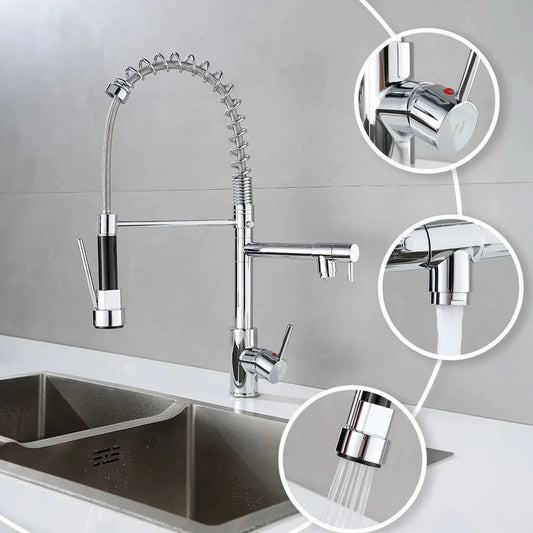 Torneira Cozinha Gourmet 50cm Spray Articulado 2 Jatos 100% Metal Cromada Envio 12h SP