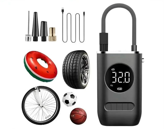 Mini Bomba Calibrador de Ar Portátil Digital Para Pneu Carro para Bicicleta com Lanterna