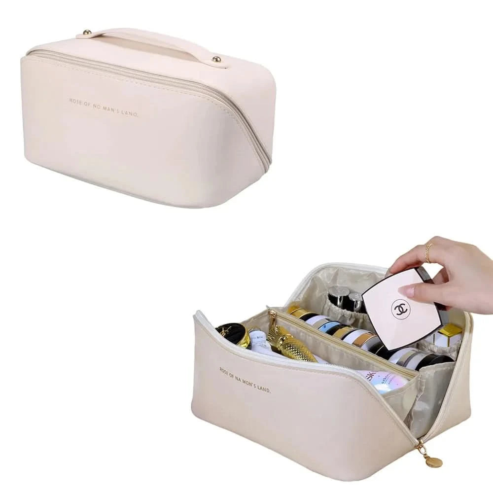 Kosmetiktasche Groß für Damen, geräumig mit Fächern