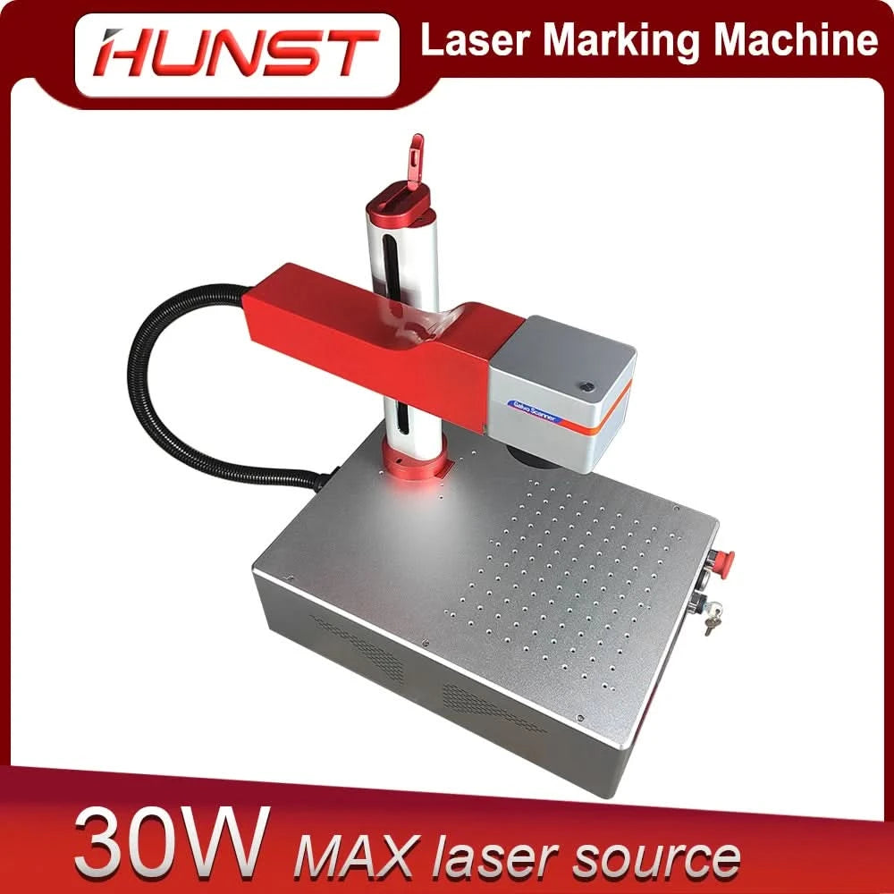 Hunst Kleine Lasermarkiermaschine MAX 30W Tragbare faltbare Mini-Fasergravurmaschine für DIY-Gravurgeschenke Metallgravur