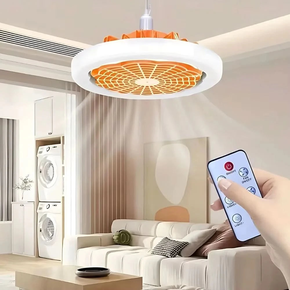 Deckenventilator mit LED-Lampe und Fernbedienung Steckdosen-Ventilator