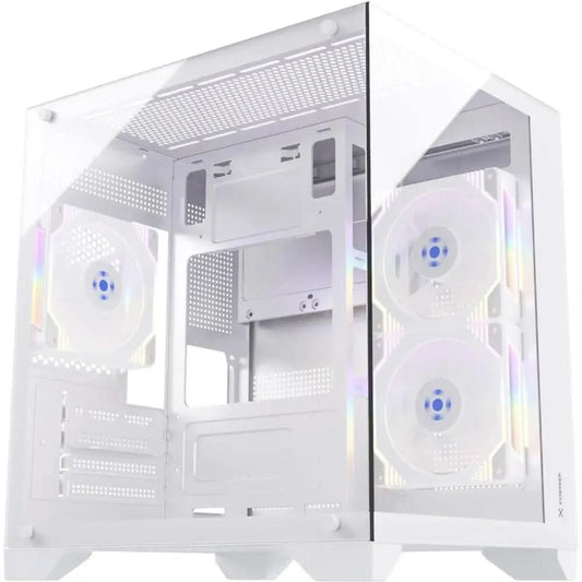 Cabinet Gamer Fortrek Clarity, Mid Tower, Tempered Glass, MATX, White, Without Source, No Fans