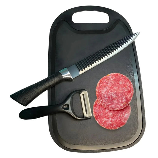 Light And Resistant Plastic Multipurpose Cutting Board For Meat And Vegetables With Catcher