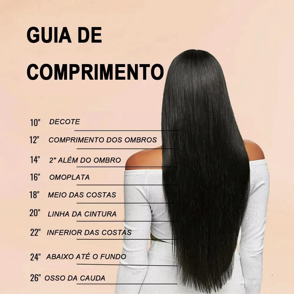 Cabelo Orgânico Curto Liso Feminina Pontas Cacheadas Entrelace Extensões Fibra Química Orgânica 260g 6+1Pas  PERLLA MAX