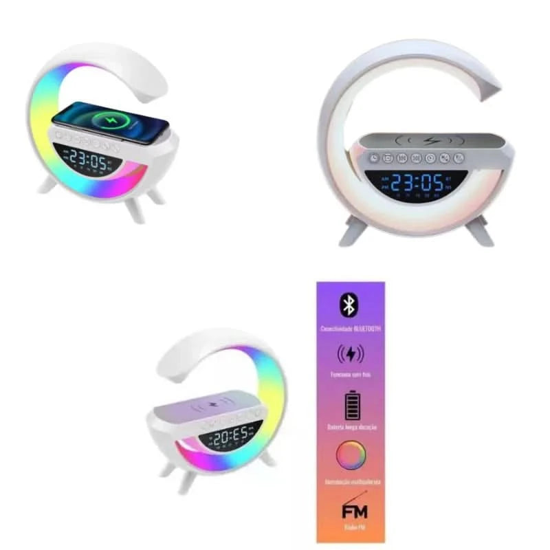 G-speaker Smart Station - Intelligente Bluetooth-Lampe Warmer RGB-Stil Licht Kabelloses Ladegerät Wecker Schreibtischlampe