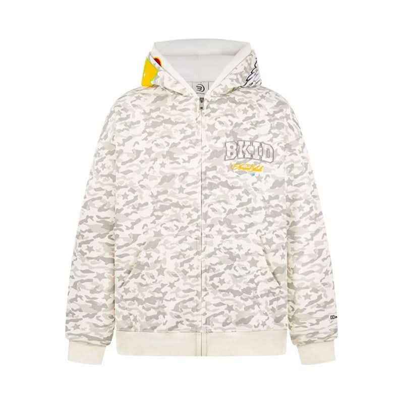 Embroidery Zipper Hoodie Spring Casual Loose Couple Outerwear