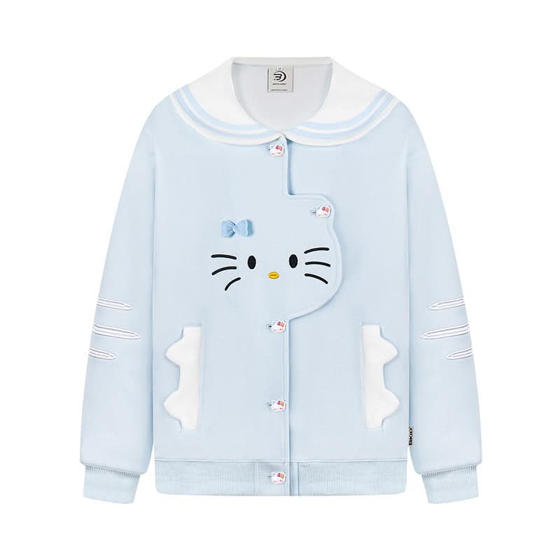 Katzen Marinekragen Jacke für Damen Frühling Lässige Soft Girl Stilvolle Kapuzenjacke