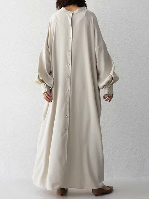 Lantern Sleeve Single Breasted Dress For Women Elegant Fashion Temperament  Dresses Vestido  Autumn Winter New