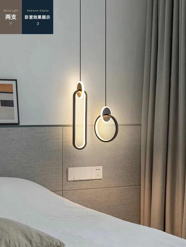 Room Decor Ring  Lustres Lamparas Colgantes Para Techo Chandeliers Luminaria Suspension Pendant Lights Lamps Luminaire Suspendu