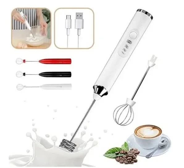 2-in-1 Elektrischer wiederaufladbarer Mixer Eierschläger Milchkaffee