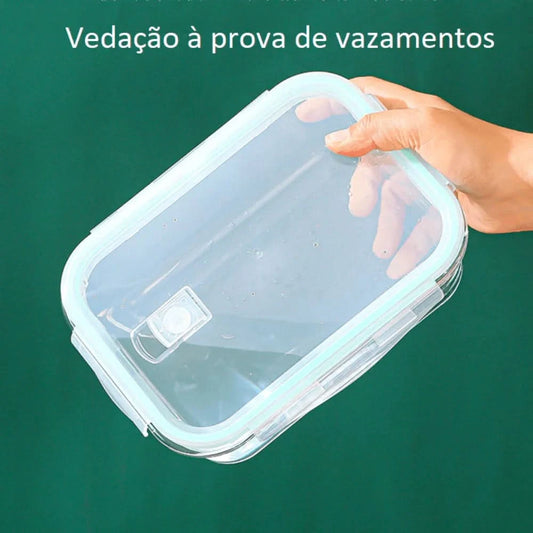 Heat Resistant Glass Lunch Box 1400 ml Rectangular Sealant Sealant Pot Fit