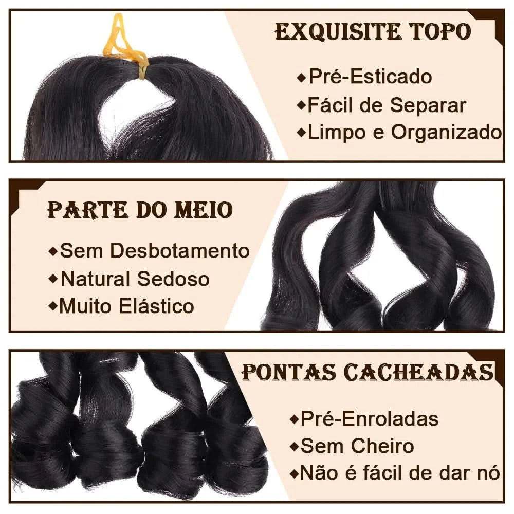 Jumbo Boho Curl French Braids für Häkelzöpfe, lockiges Jumbo-Haar, hochwertige Bio-Faser, 400 g, 65 cm, BOHO