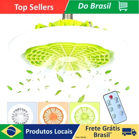 Ventilador De Teto Com Lâmpada Led E Controle Remoto Ventilador De Soquete