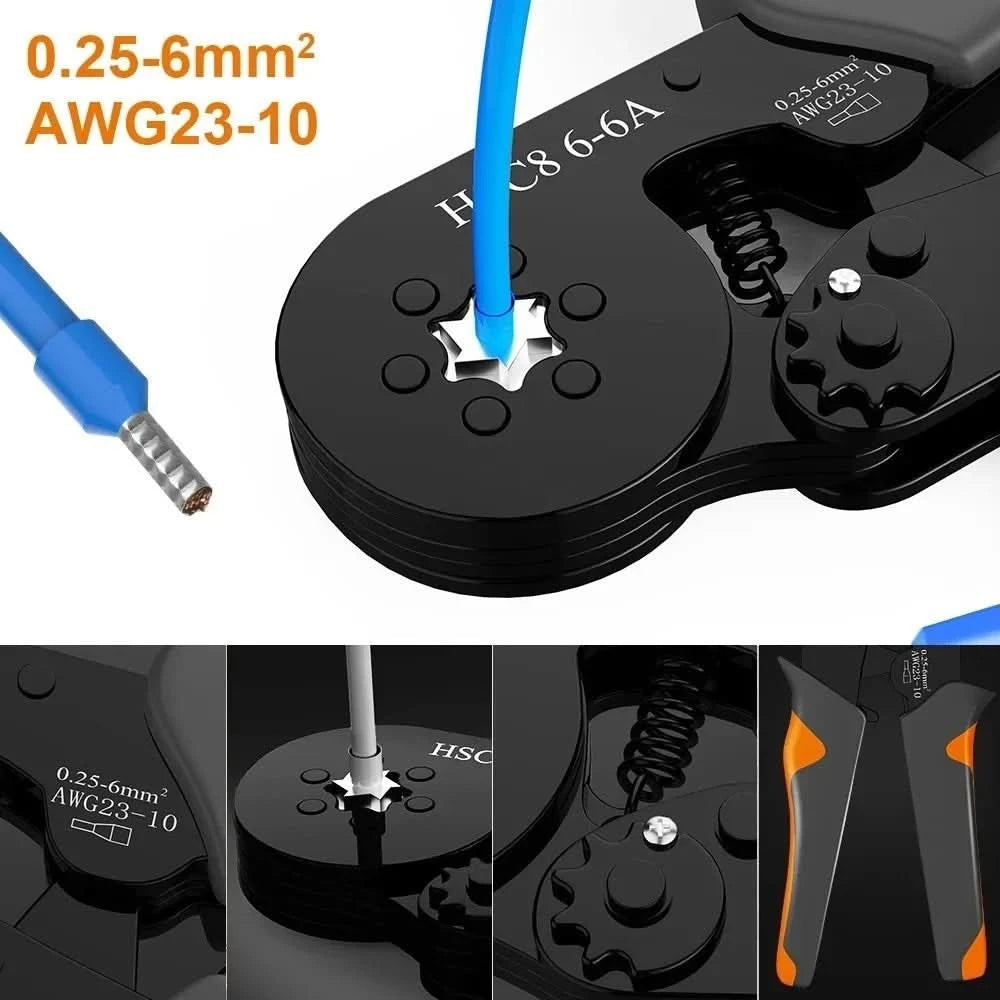 Crimping Ppliers Kit + 1300 Terminal Lands + 0,25 Pealer Up to 10mm ²