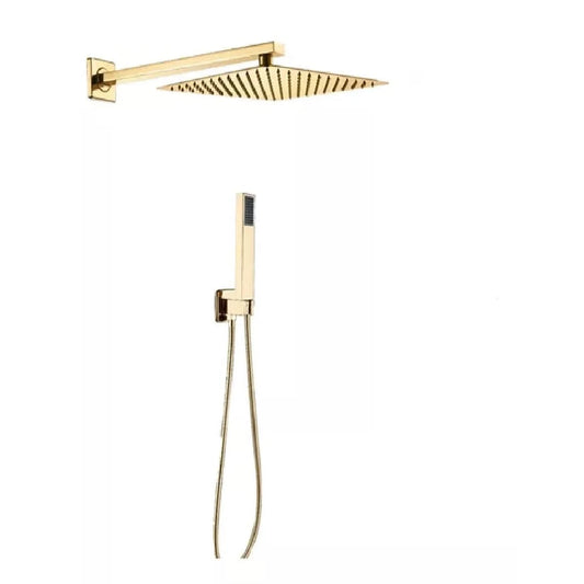 20cm Square Inox Shower Kit With Full Manual Shiny Golden Dc-7017d
