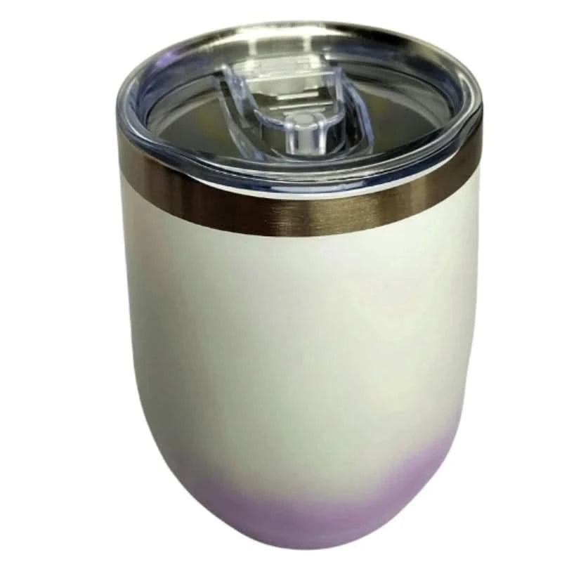 Copo Cuia Térmica 350ml Em Inox Com Tampa Acrílica, Duas Cores