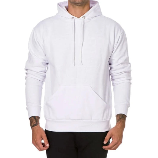 Blusa de Moletom Masculino Casual Liso Básico Branca e Preta do P ao G1