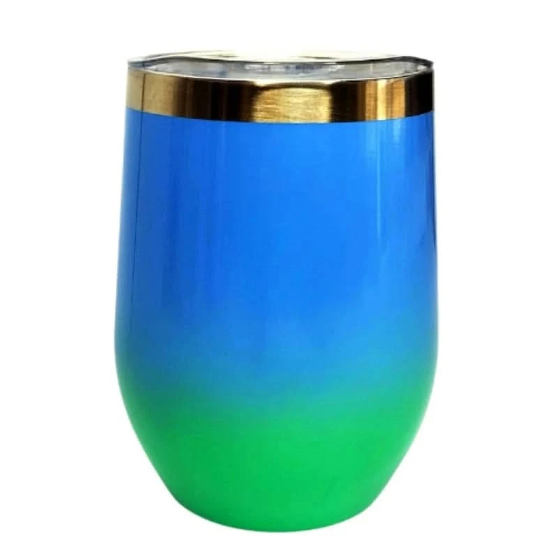 Copo Cuia Térmica 350ml Em Inox Com Tampa Acrílica, Duas Cores