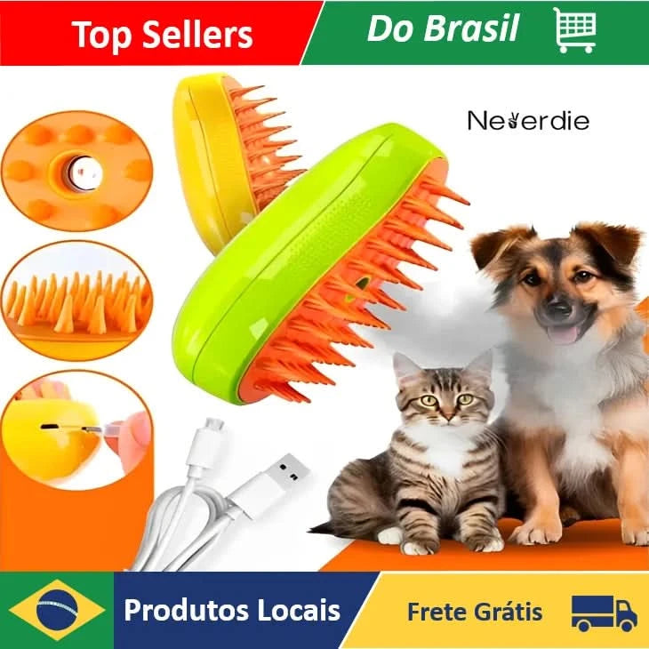 3-in-1 Katzen-Dampfbürste-Massagebürste-Haarentferner-Tierkamm-Neverdie Store