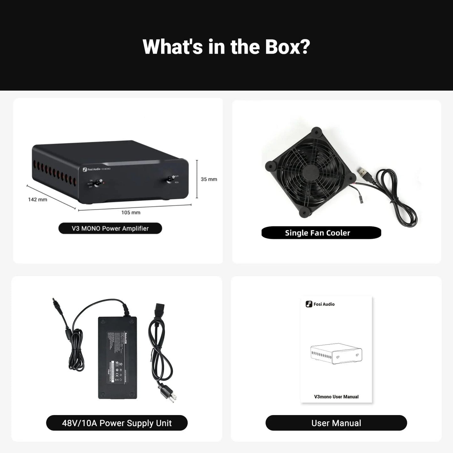 Fosi Audio V3 Mono Power Amplifier TPA3255 240W Subwoofer Amplifier PFFB Class D Mini HIFI Amp For Home