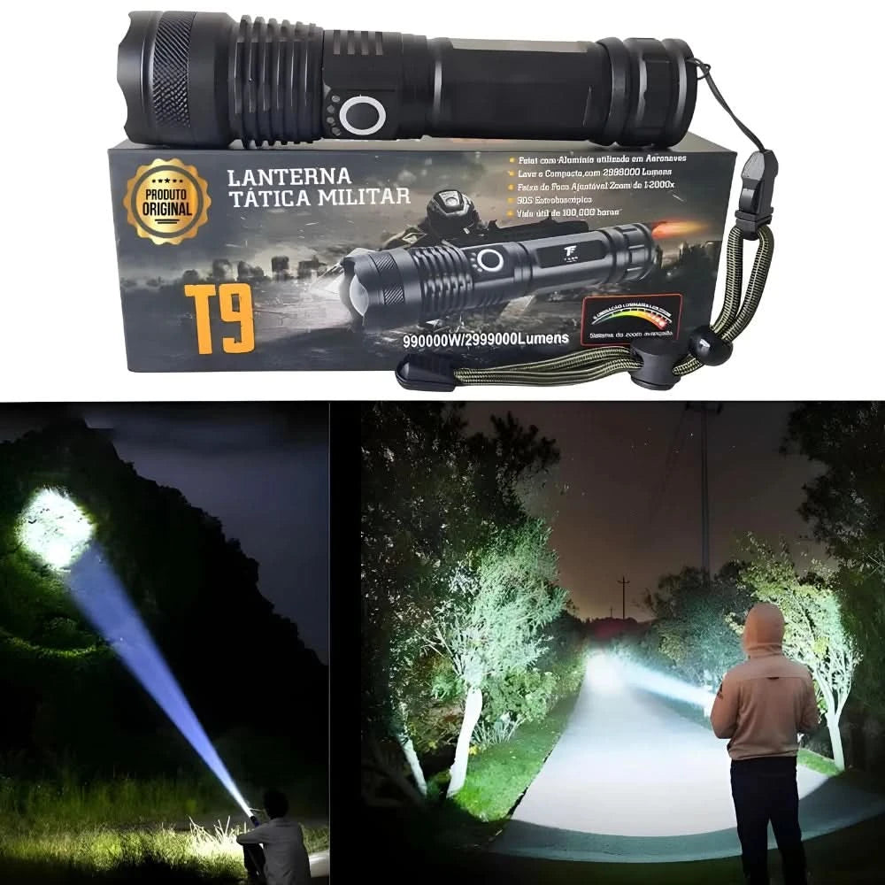 Leistungsstarke Militärtaschenlampe T9 Taktische Leistungsstarke Taschenlampe für Hof Farm Camping Sicherheit - Wasserfest