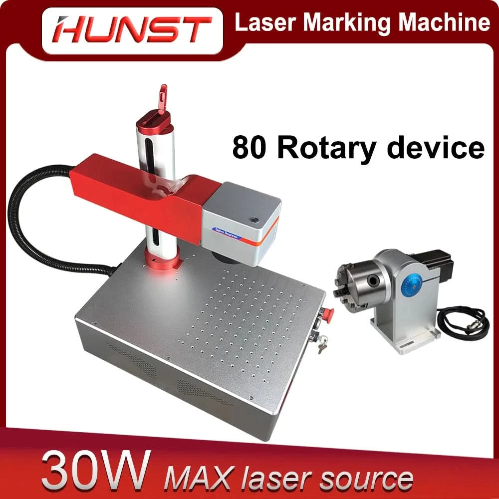 Hunst Small Laser Marking Machine MAX 30W Portable Foldable Mini Fiber Engraving Machine for DIY Marking Gifts Metal Engraving