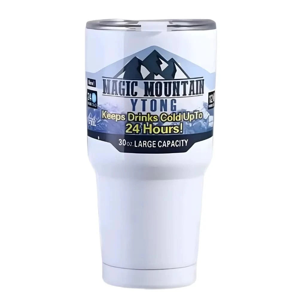 Magic Mountain 990ml Stainless Steel Double Layer Thermal Cup With Straw