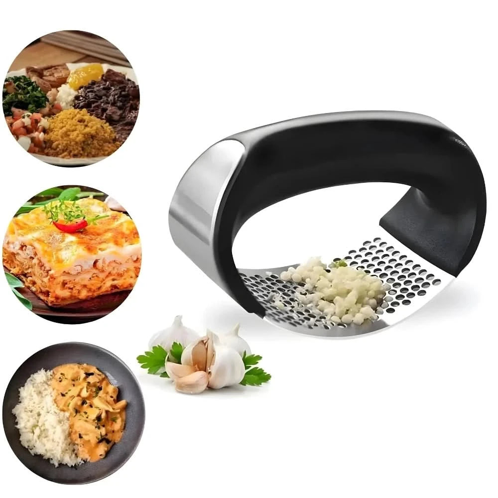 3er-Set Knoblauch-, Zwiebel- und Kartoffelpresse, Knetmaschine aus Edelstahl