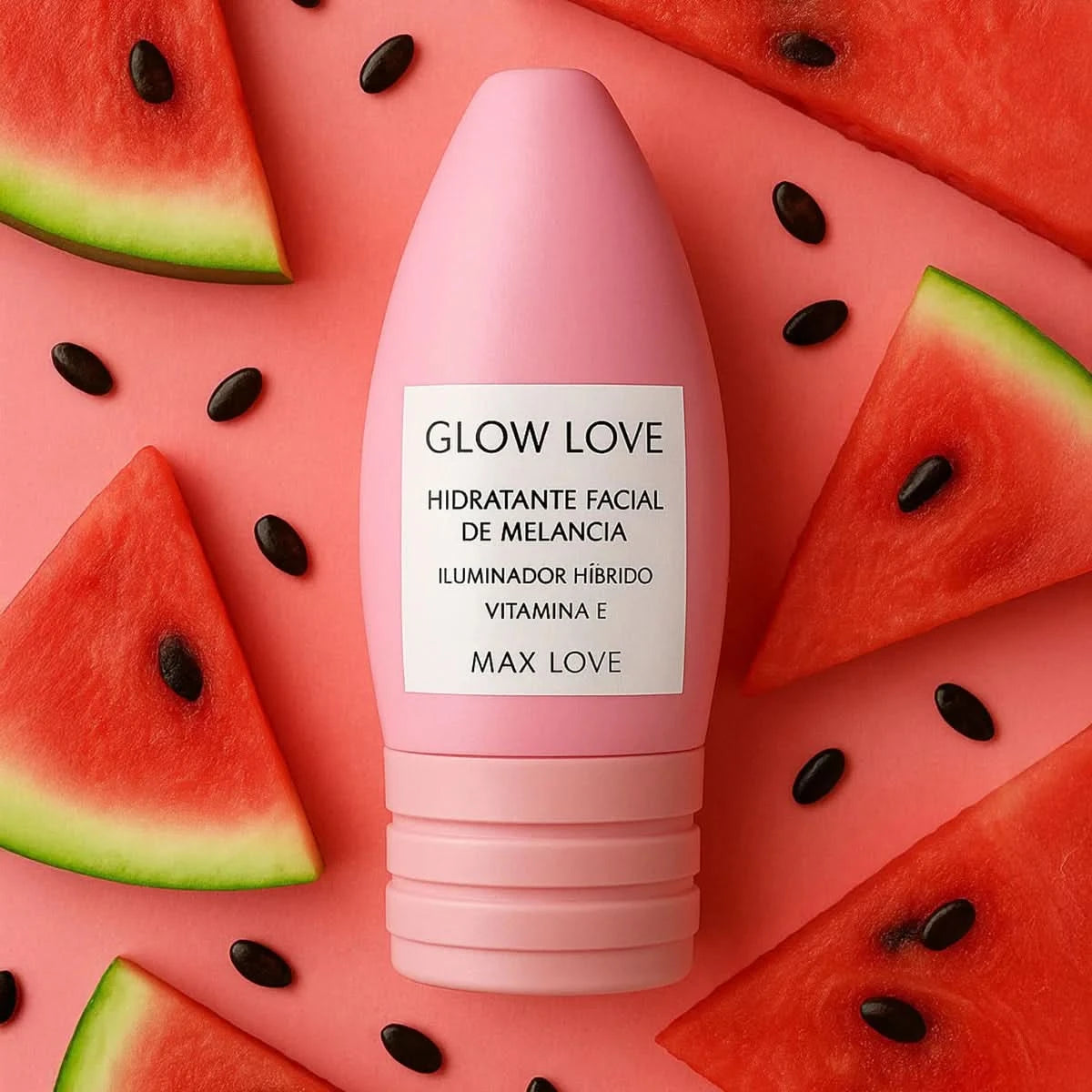 Wassermelonen Gesichtsfeuchtigkeitscreme Glow Love 60g Max Love-mit Hyaluronsäure, Niacinamid und Vitamin E