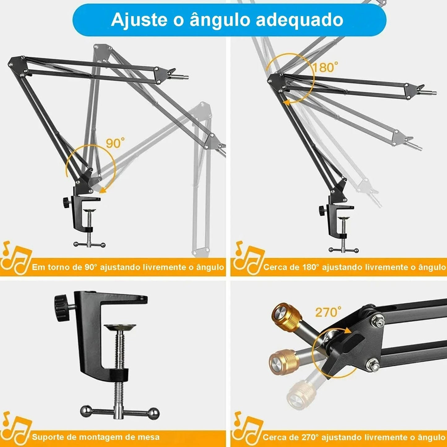 Adjustable Professional Table Microphone Support Articulated Arm for Hyperx Qucast and Other Microphones