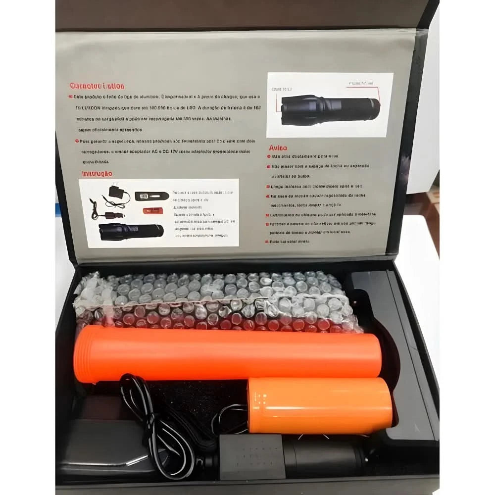 Taktische Militär-Taschenlampe X900 mit wiederaufladbarem Akku, Zoom, großer Reichweite und Stroboskopfunktion