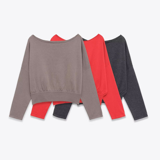 Casual soft long sleeved knitted sweater