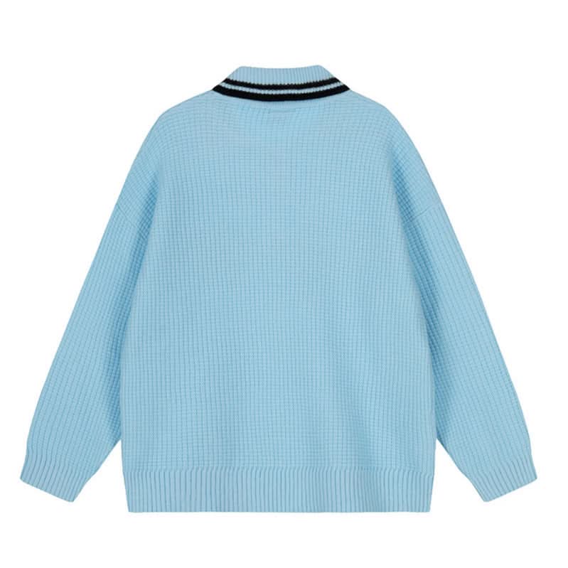 Buchstaben-Rollkragenpullover Oversize-Paar-Strickoberteil