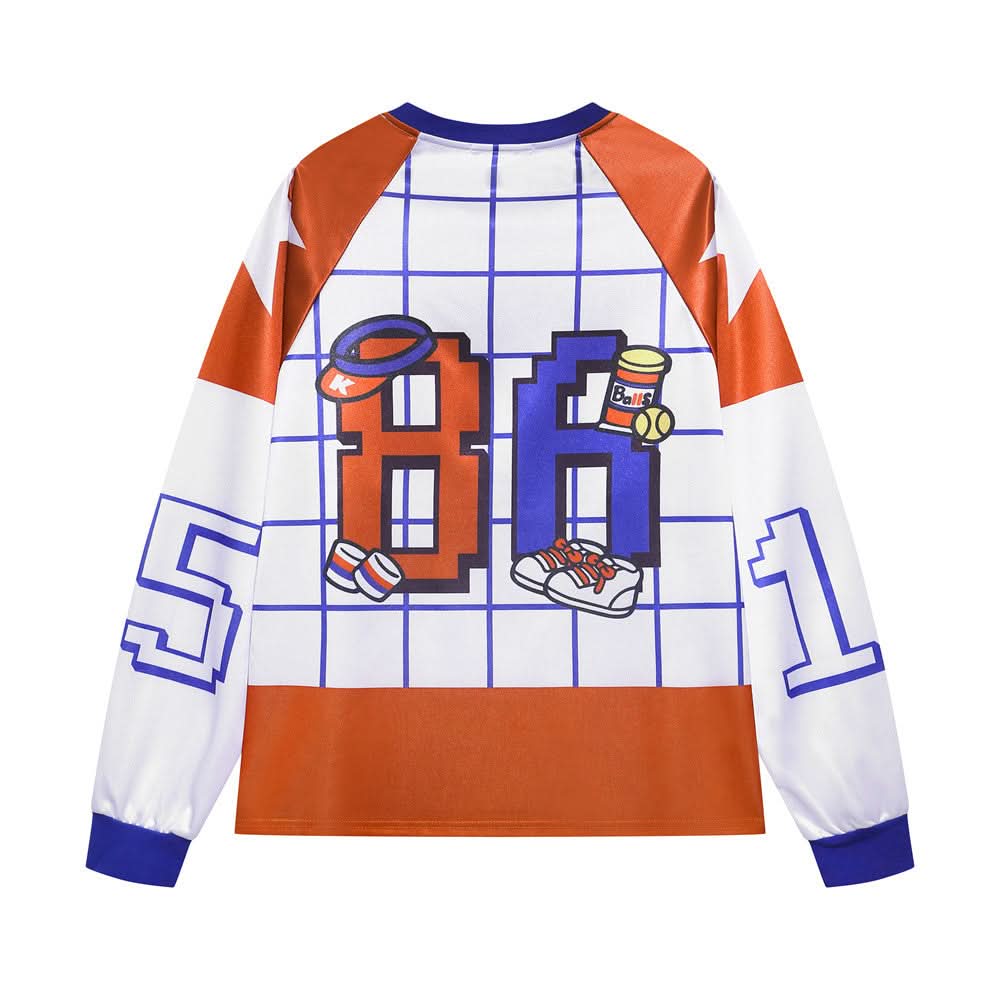 Katie Cat Cartoon Digitaldruck Langarmshirt