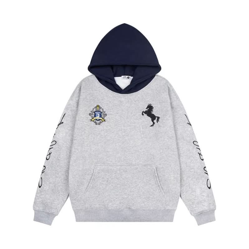 Kapuzenpullover mit Buchstabenstickerei, lockerer Fleece-Hoodie