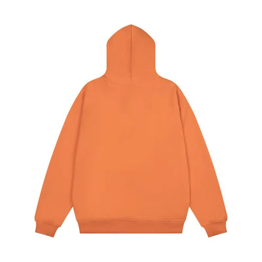 Embroidery Hooded Zip-Up Sweatshirt Unisex Loose Versatile Fleece Lined Jacket Trendy