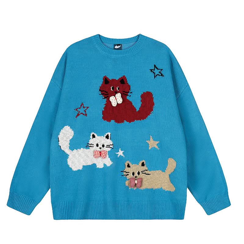 Jacquard-Strickpullover Lockere Freizeit-Pullover