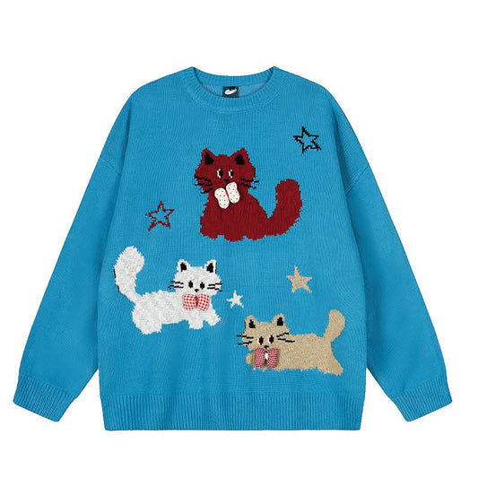 Jacquard Loose Knit Sweater  Feel Casual Sweater