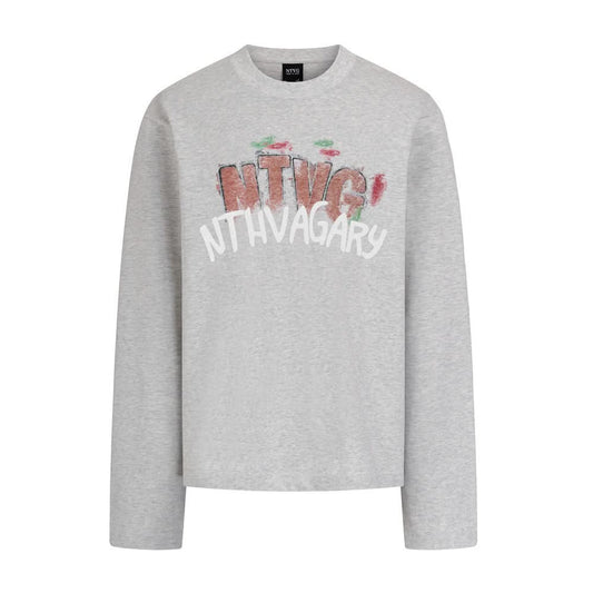 Hand drawn graffiti letter printed long sleeved shirt