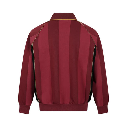 Letter printed vertical striped olive jersey