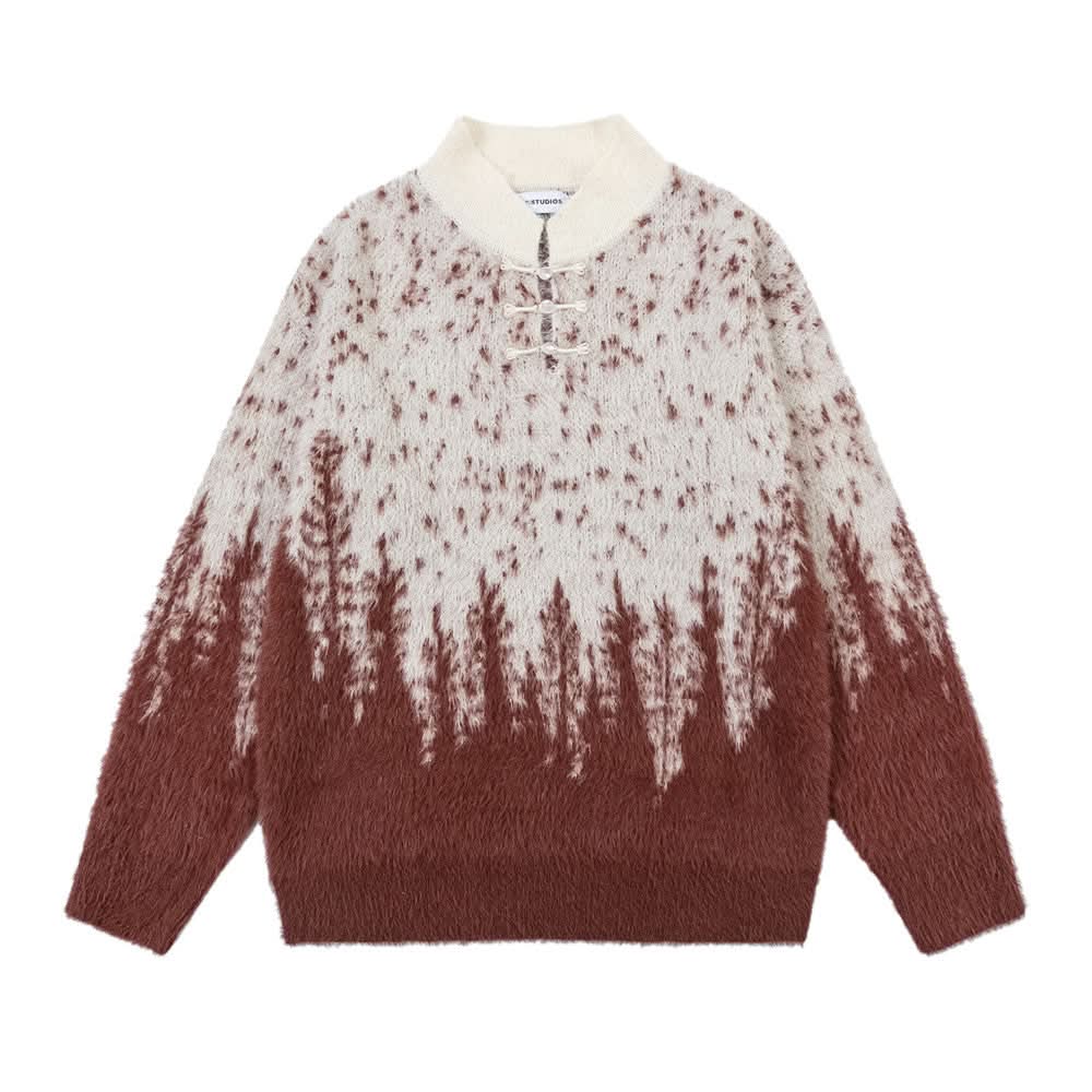 Gradient soft and fluffy sweater