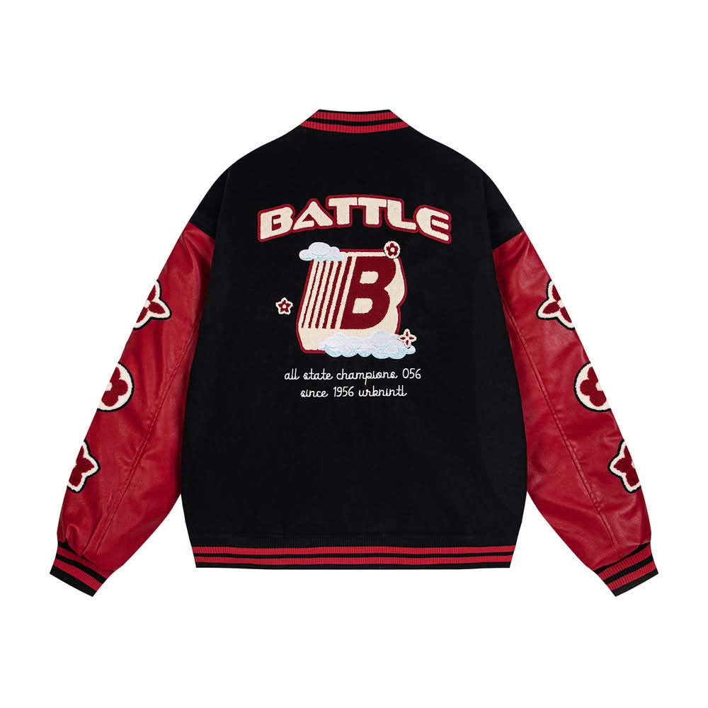 Colorblocked Patchwork-Baseballtrikot