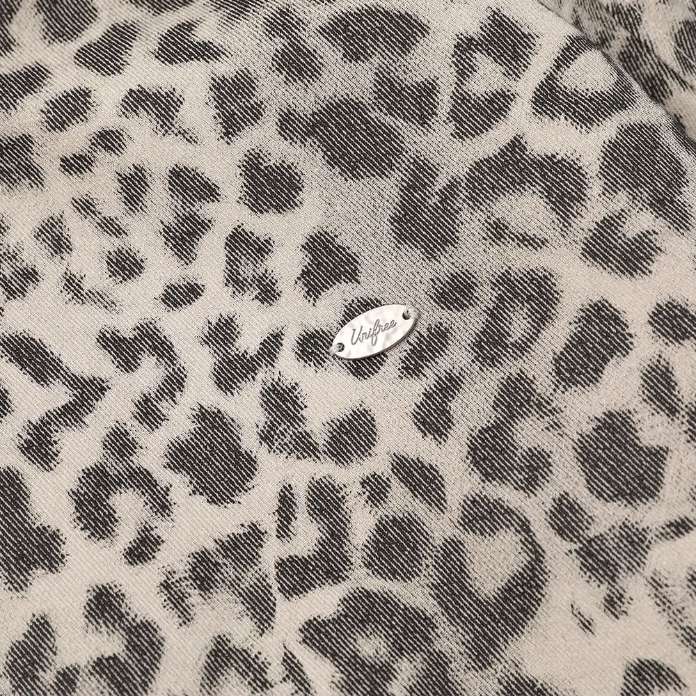Wool collar hooded leopard print cotton jacket