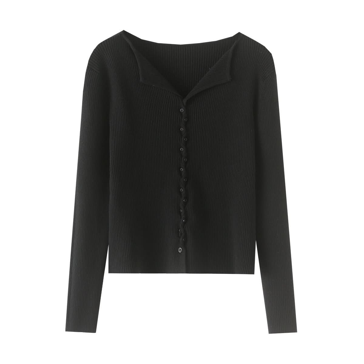 Einreihiger Langarmpullover