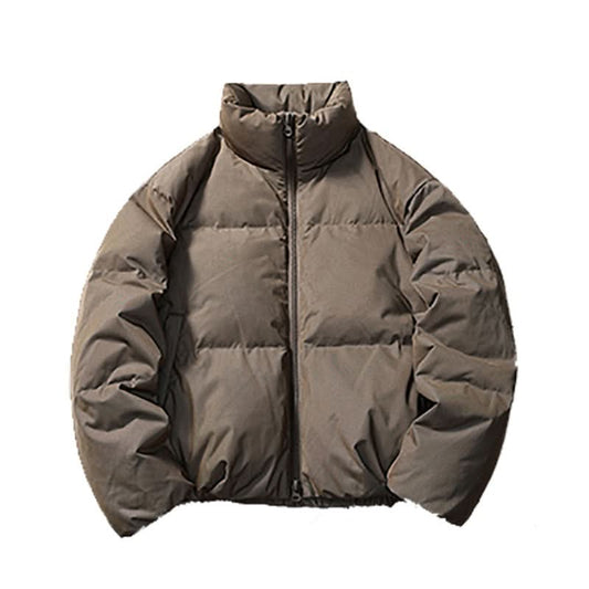 Three proof 3D reflective fabric stand up collar down jacket