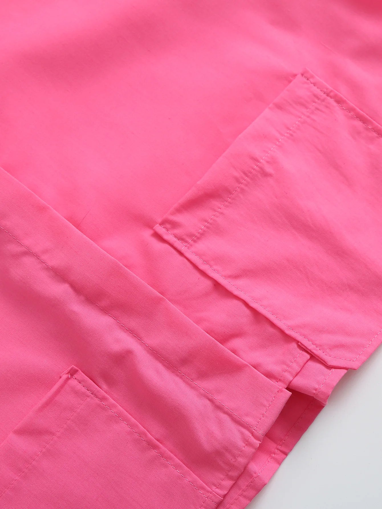 Women Fashion With Pockets Cropped Poplin Shirts Vintage Long Sleeve Button-up Female Blouses Blusas Chic Tops