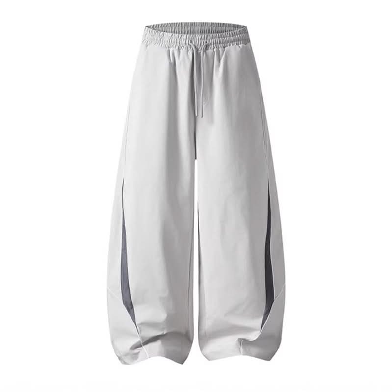 Patchwork Color-Blocked Unisex Spring Casual Loose Wide-Leg Pants Sports Long Pants