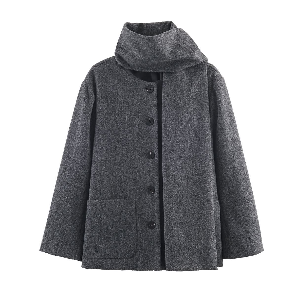 Pendler-Stil Schal-Kragen Manteljacke